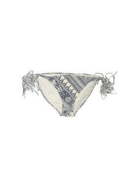 Ninety Six Degrees White and Blue Swimwear Side Tie Bottoms Size Large
